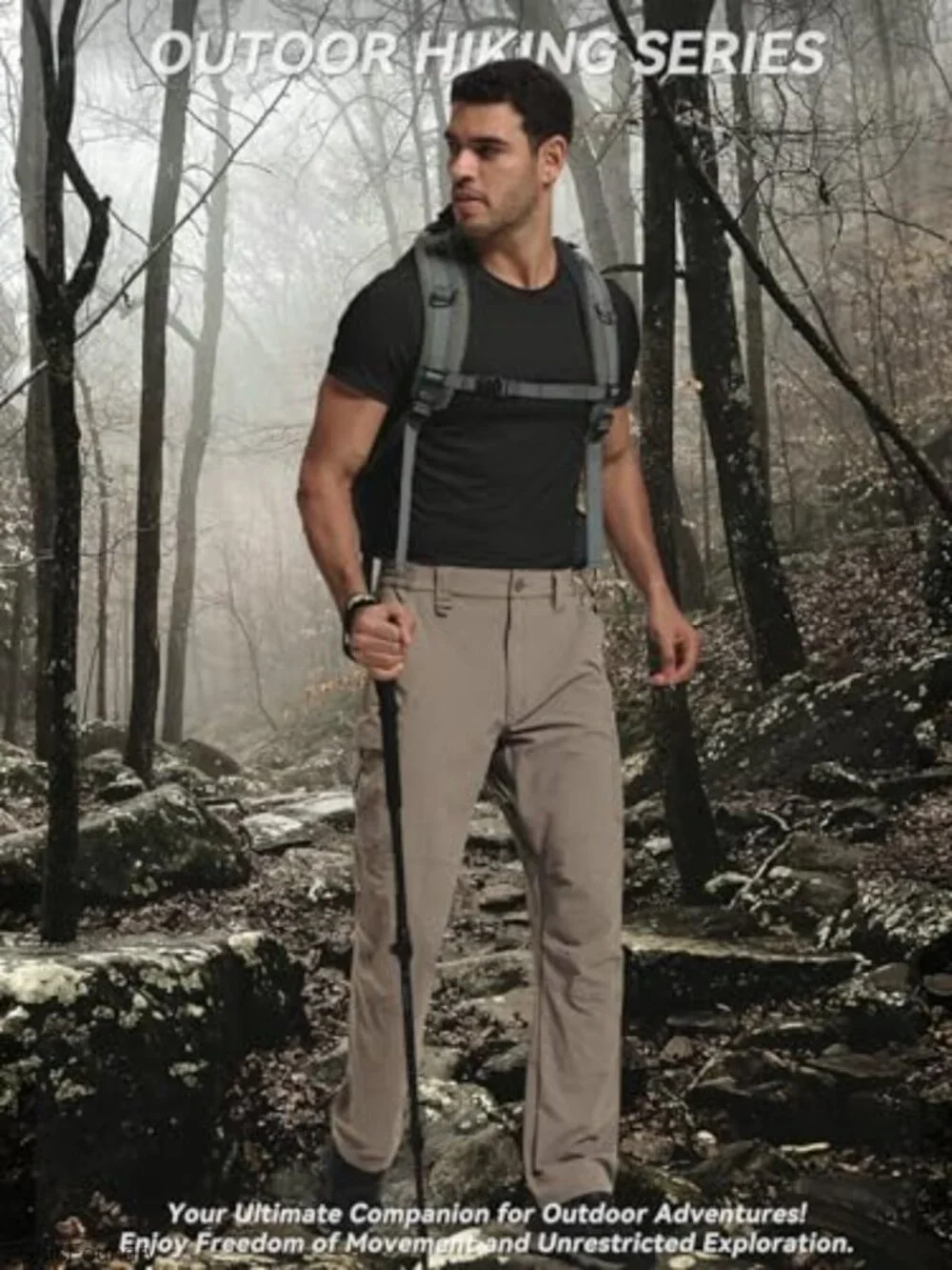 Men's Lightweight Hiking Pants Water Resistant Quick Dry Breathable Stretch